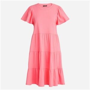 J.Crew Rose knit tiered mini dress size large
